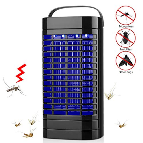 Preisvergleich Produktbild Insektenvernichter Elektrischer, Insektenfalle Mückenlampe mit UV-Lichts UV Insektenfalle Mückenfalle Innenbereich Moskitoschutz Lampe für Küche Wohnzimmer und Kinderzimmer,Schwarz