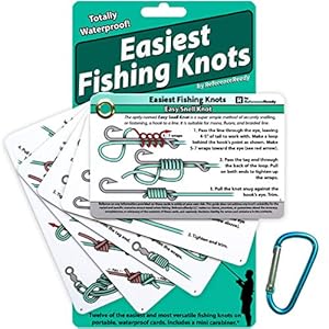 Easiest Fishing Knots: Waterproof Guide on How to Tie 12 Simple Fishing Knots with Mini Carabiner, Perfect for Beginners