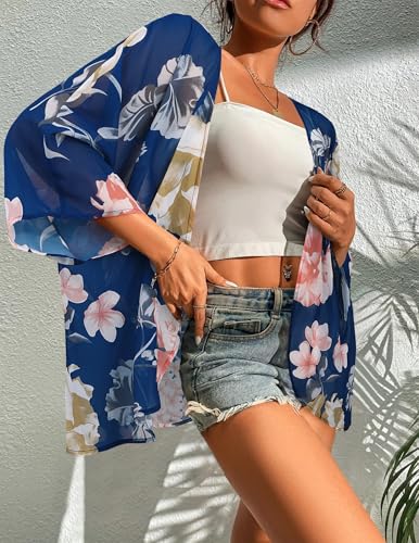 Image of BB&KK Women's Floral Kimono Summer Short Cover Ups Tops