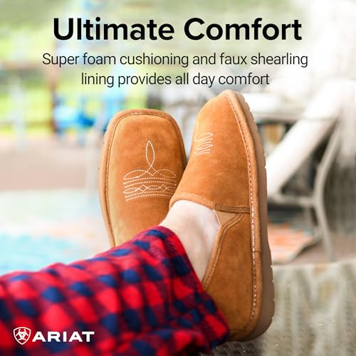 ARIAT Men's Lasso Suede Slipper4