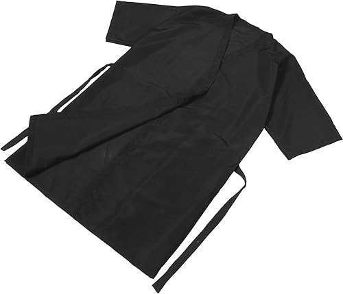 Miniatura 8 de 1pc negro salón cliente vestido batas cabo corte pelo Smock capa para clientes estilo kimono, Negro -