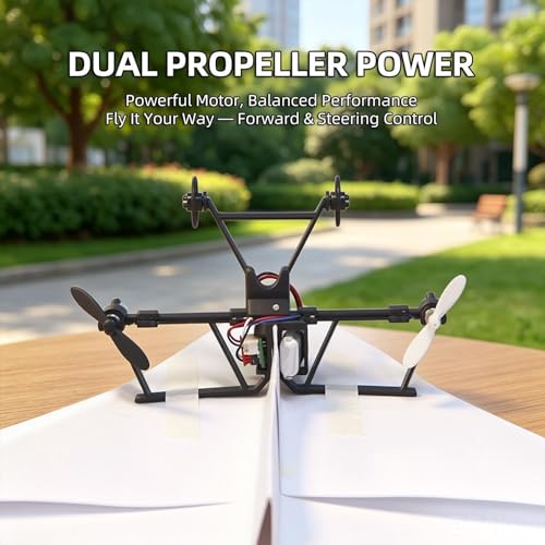 Avión de papel con motor RC y control remoto para vuelos estables 5