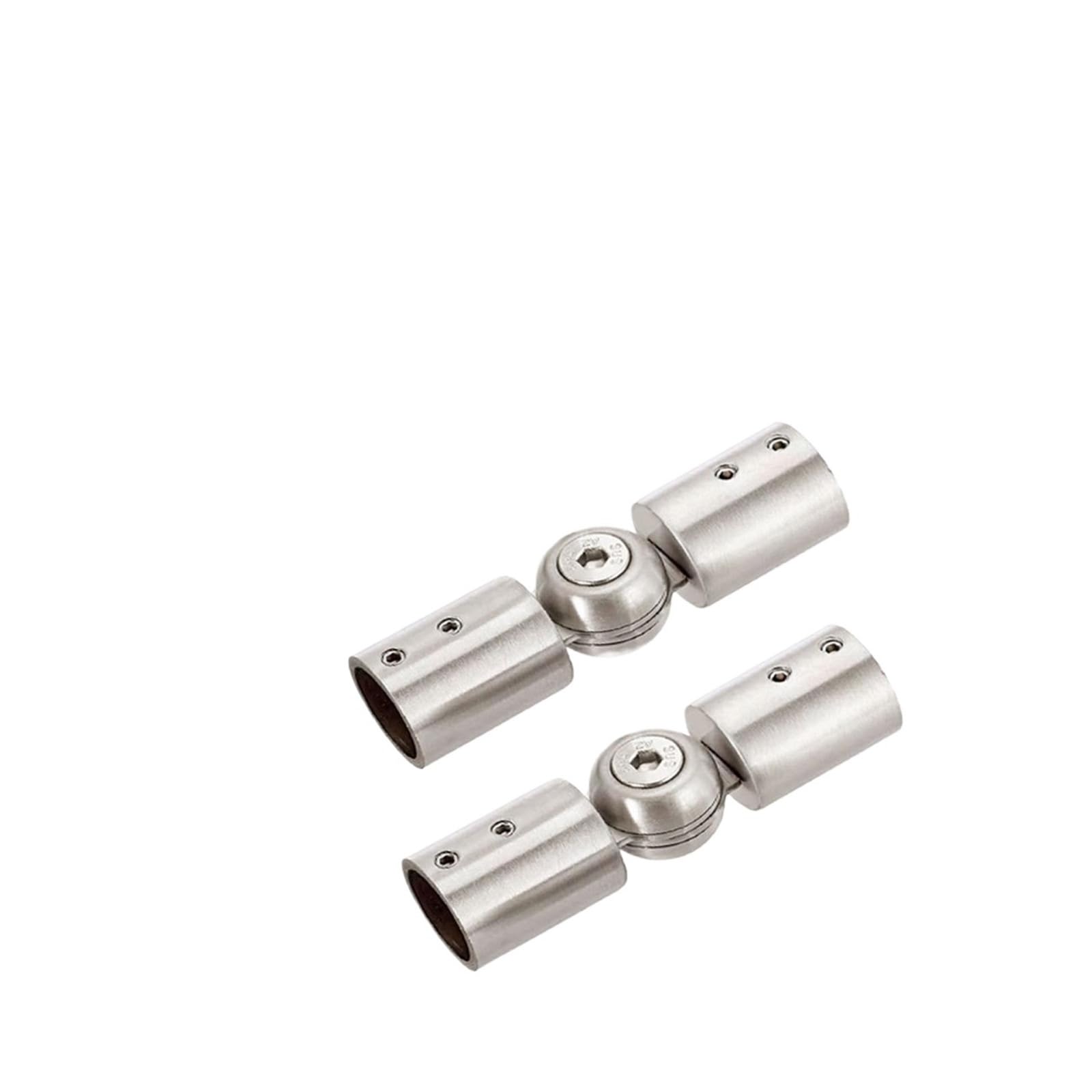Corner Curtain Rod Connectors 2 Pieces Rod Connector for Bay Window Blinds Shower Room Elbow(19mm brushed)