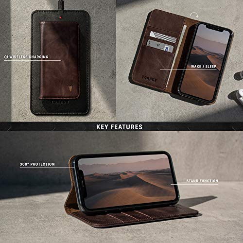 Torro Cell Phone Case Compatible With Apple Iphone 11 Pro Max Genuine Quality Leather Flip Cover With [Card Slots] [Horizontal Viewing Stand] [Durable Frame] 6.5 Inch 2019 Release (Dark Brown) #TOP3