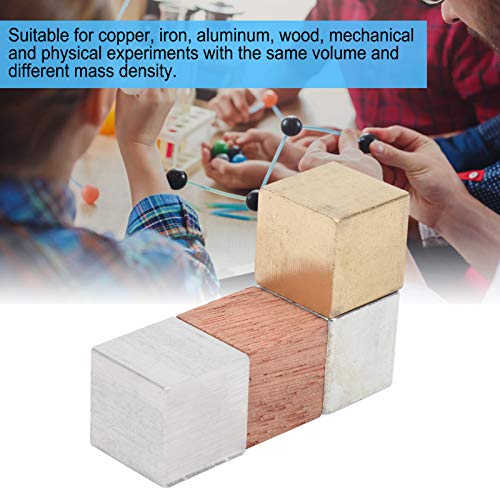 Image of Garosa 4PCS Cubes Group Density Cube Copper Iron Aluminum Wood for Density Measurement with Same Volume Different Mass Material Classroom Home Physics Experiment Teaching with Storage Box