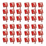 Abaodam 80 Pcs Packing Box Wedding Candy Box Chinese Wedding Favor Box Baby Shower Party Supplies Mini Cookies Items Bridesmaids Bags Candy Pack with Tassel Red