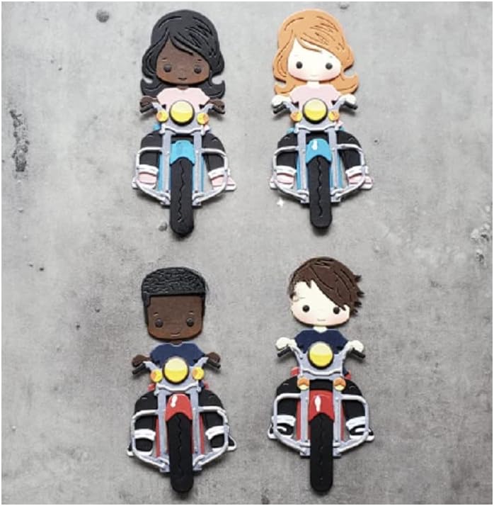 Riding A Motorcycle Metal Cutting Dies Scrapbooking Card Making DIY Craft