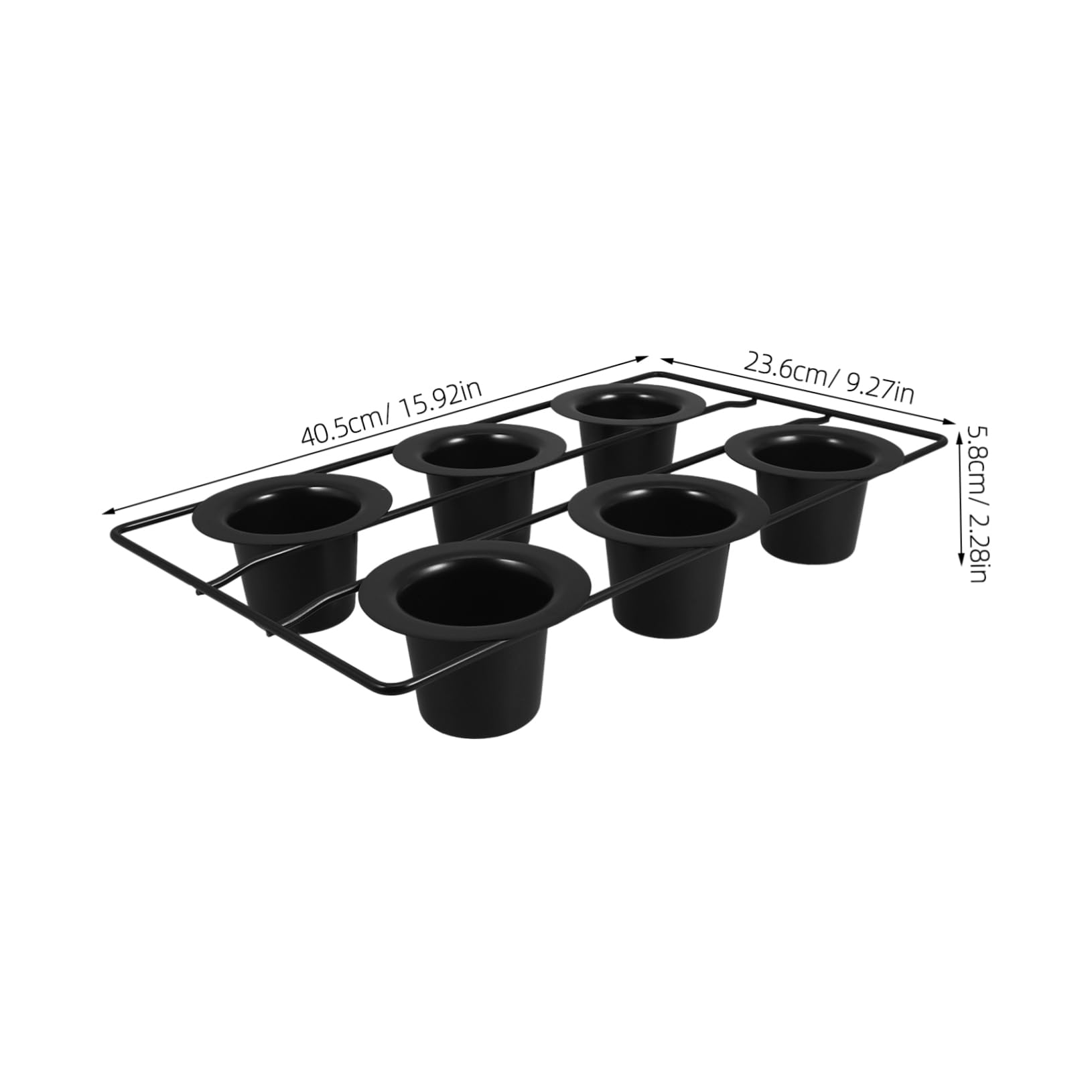 Moule à Muffins Profond Noir en Acier au Carbone 6 Cups