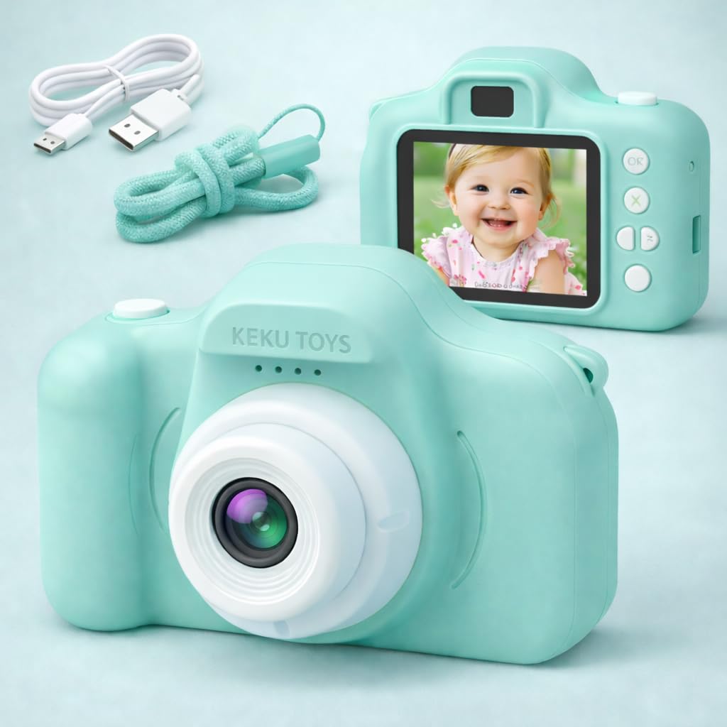 Kids Camera 5 to 10 Years, Camera for Kids with 1080P HD Video, Mini Digital Toy with Screen, Rechargeable, Gift for Boys & Girls I Green-image-37