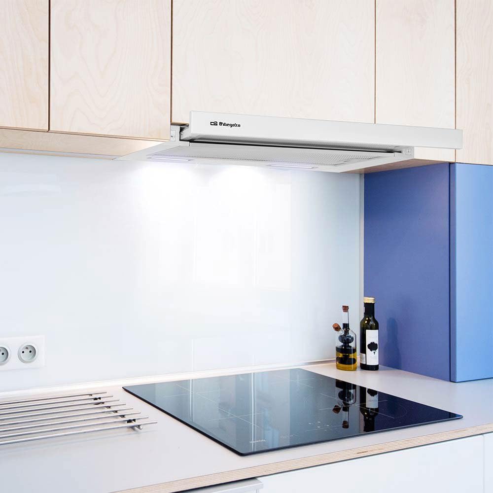 Orbegozo TL 06260 A BL okap kuchenny, 60 cm, 2 żarówki LED, wyciąg 302 m3/h, 2 poziomy mocy, 65 W