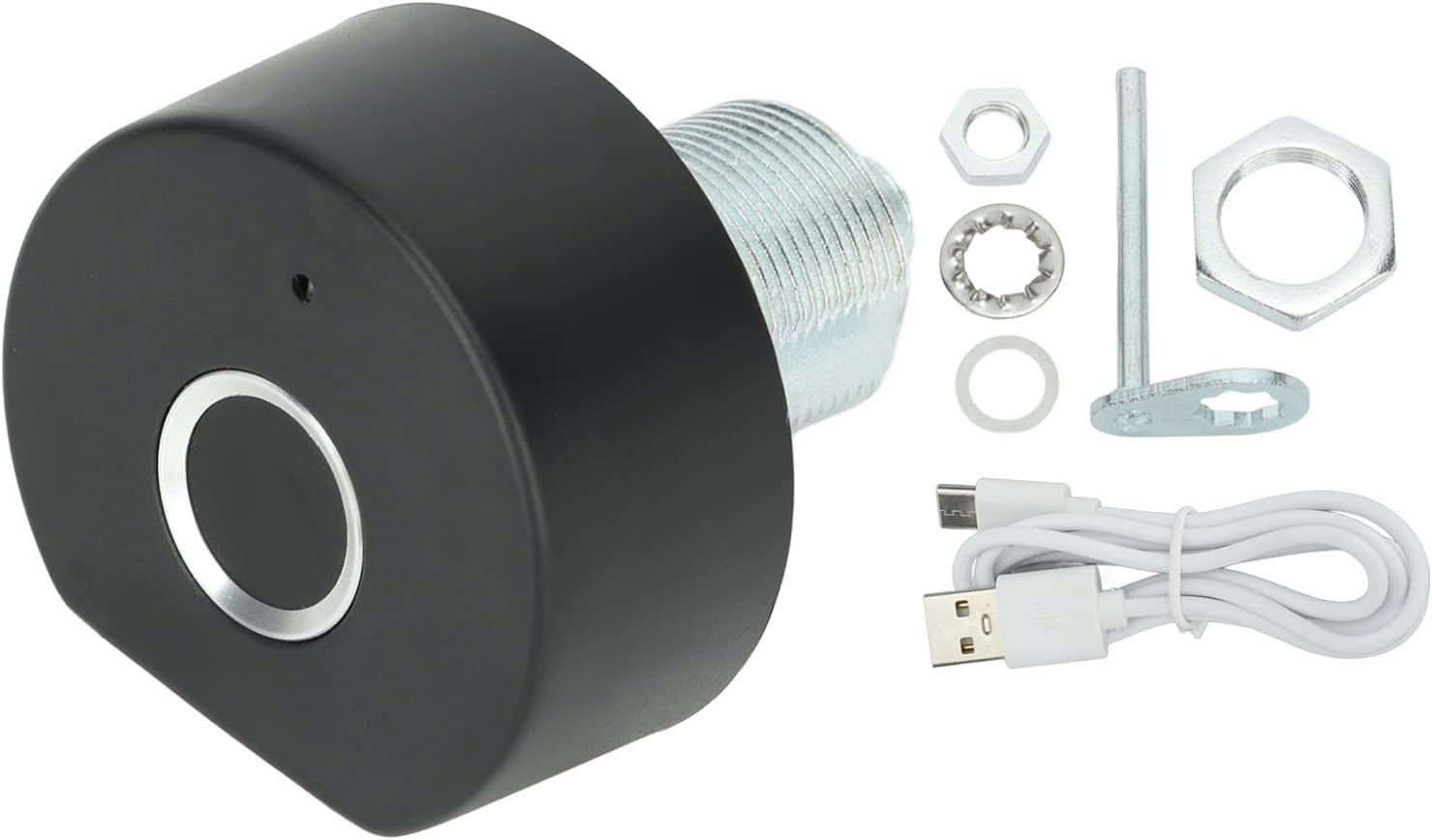 Fingerprint Cabinet Lock, Advanced Fingerprint Technology 0.5s Fast Unlock with USB Cable for Wooden Cabinet Drawer Wardrobe Storage Box