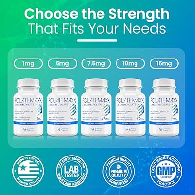 FolateMaxx L Methylfolate 15mg, 90 Capsules Doctor Formulated Methyl Folate Supplement for Women & Men High Potency 5-MTHF for Energy, Mood & Focus Non-GMO, Gluten-Free (3-Month Supply)