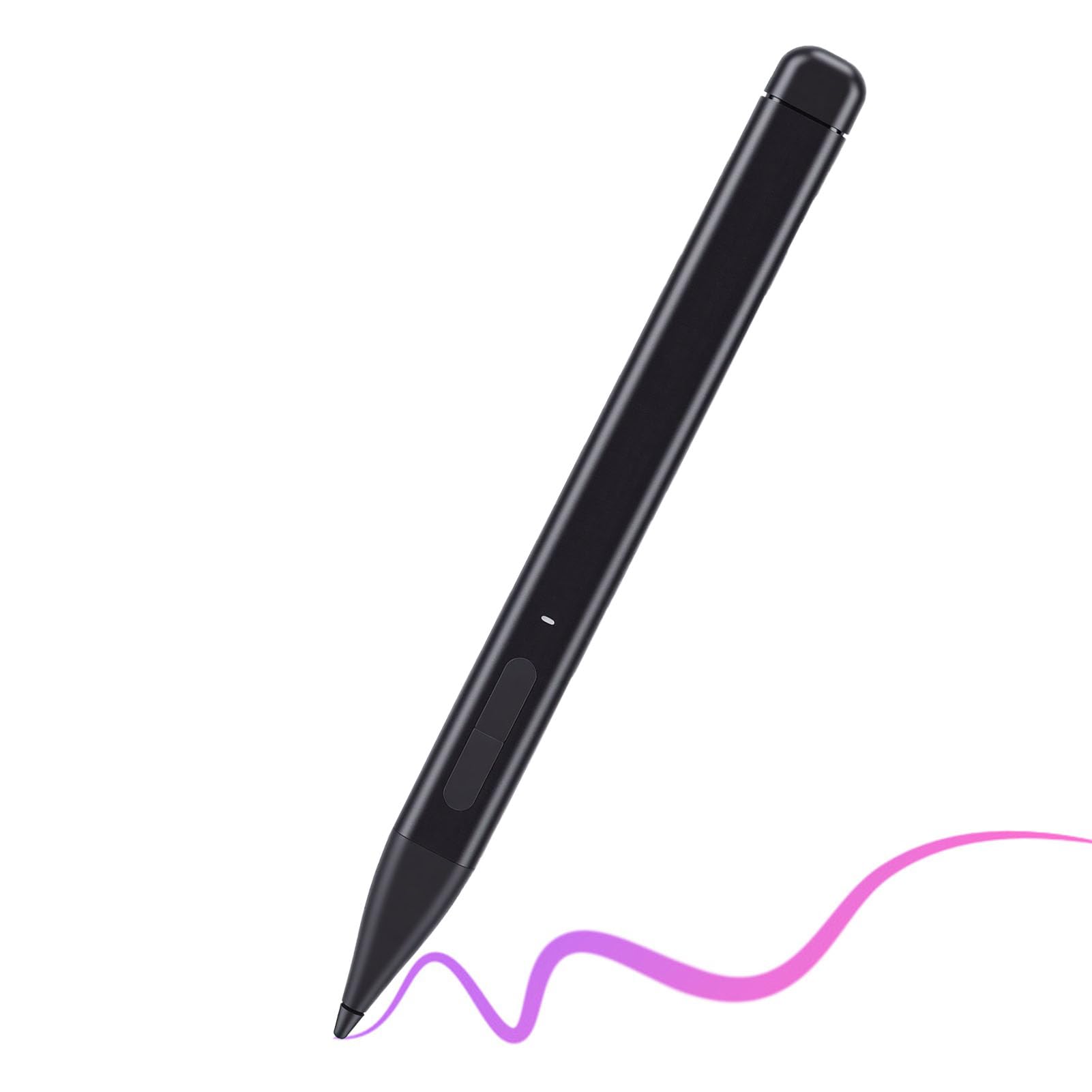 Lápiz óptico, Aleación de Aluminio, 4096 Niveles de Sensibilidad a la Presión, Lápiz Digital MPP 2.0 con Motor Háptico y óptico con Punta de Grafito para Computadora (Black)