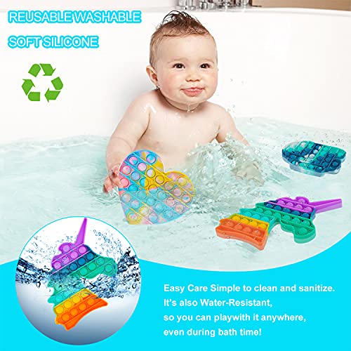 Dalojoe Pop Fidget Toy, Push Bubble Pop Fidget Toy, 4 Pack Silicone Sensory Toys, Autism Learning Materials For Anxiety & Stress Relief, Relieve Emotional For Kid Adult #TOP4