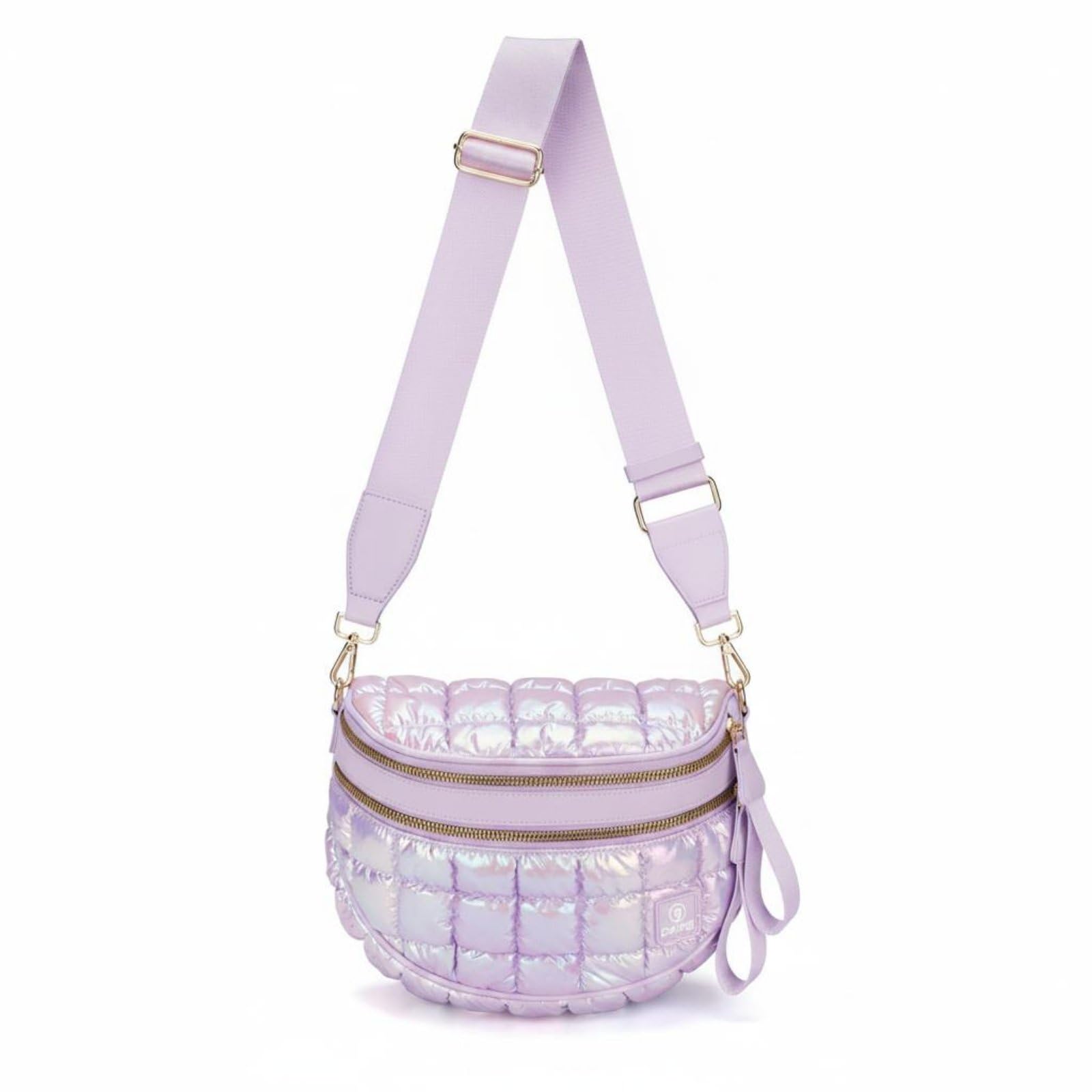 Lightweight Puffer Bag Large Capacity Shell Bag Fashionable Fanny Pack Purse Versatile for Women, Sports, Travel, Iridescent Purple|Purses & Wallets-image-40