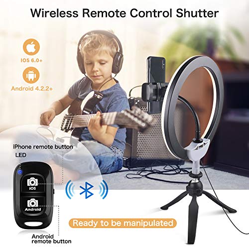 10" LED Ring Light with Tripod Stand & Phone Holder, UBeesize Dimmable Desk Makeup Ring Light, Perfect for Live Streaming & YouTube Video, Photography, 3 Light Modes and 11 Brightness Levels - Thumbnail 3