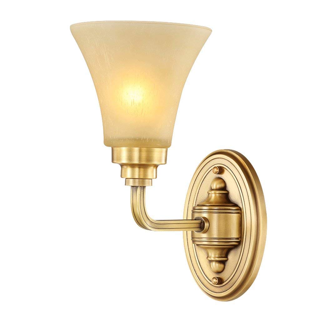 Pełna miedź sypialnia lampka nocna salon pojedyncza głowica przejście lampa ścienna E27 * 1/39 * 30,5 cm (15,5 * 30 cm)