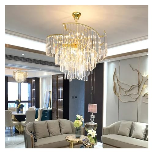Lámparas de araña de luz LED con forma de hélice de cristal, decoración Compatible with el hogar, lámparas colgantes doradas compatibles con la sala de estar,Lámparas de pared