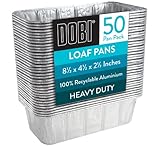 DOBI Loaf Pans [50 Pack] - Disposable Aluminum Foil Bread Baking Tins, Size: 8 1/2" x 4 1/2" x 2 1/2