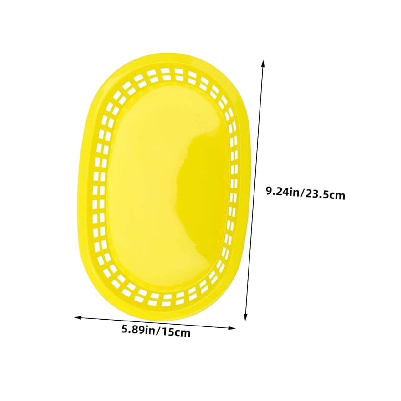 SHOWERORO Panier Alimentaire Ovale Réutilisable 12 Pièces Plastique Jaune Léger Pratique Pour Restauration Rapide Snacks Frites Fruits Buffet Ktv Corbeille Multifonctionnelle
