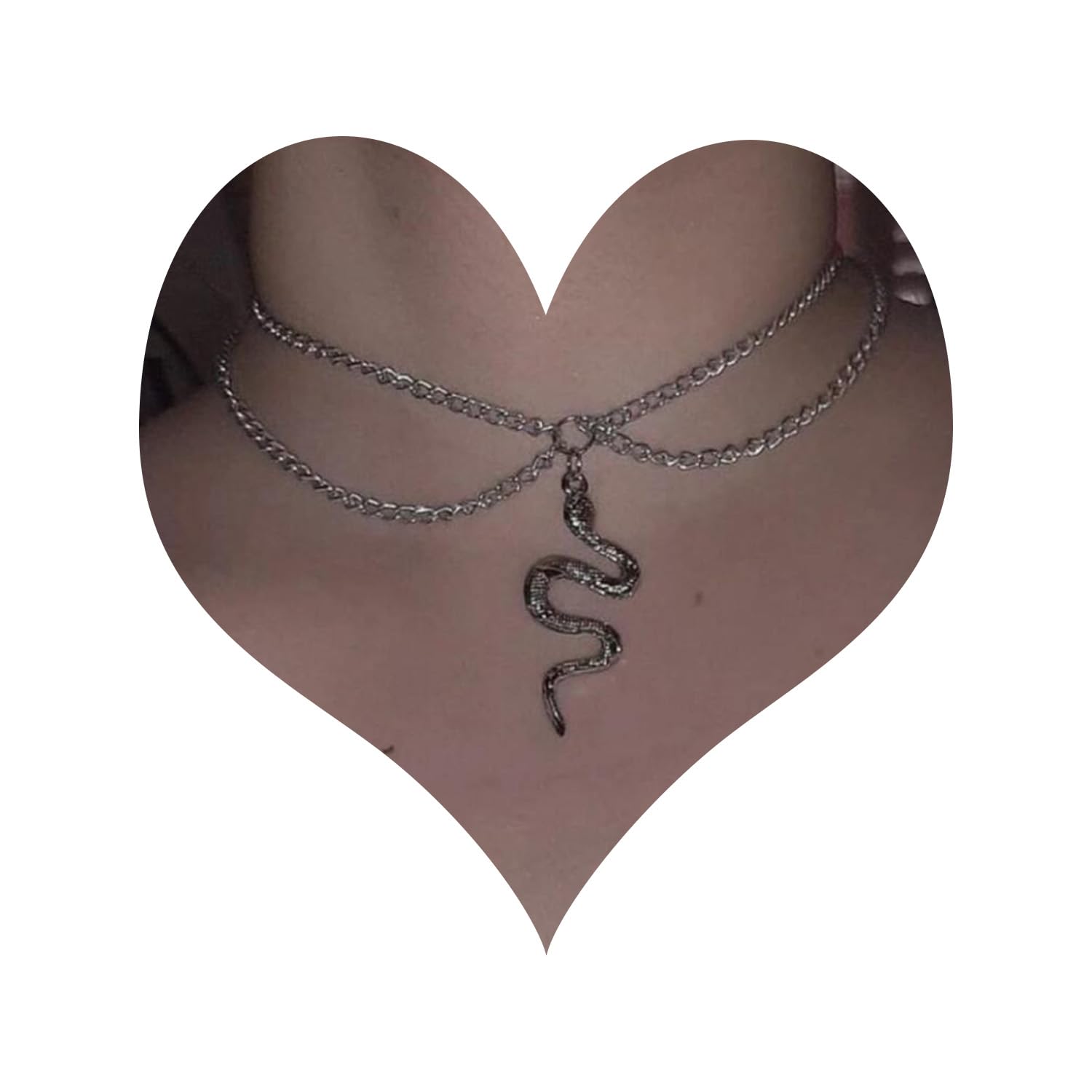 Aneneiceera Collane girocollo con ciondolo a forma serpente Goth Collana d' argento vintage forma serpente Catena cubana Punk Animal Serpente arrotolato OT Nodo Collana con collare serpente per donne