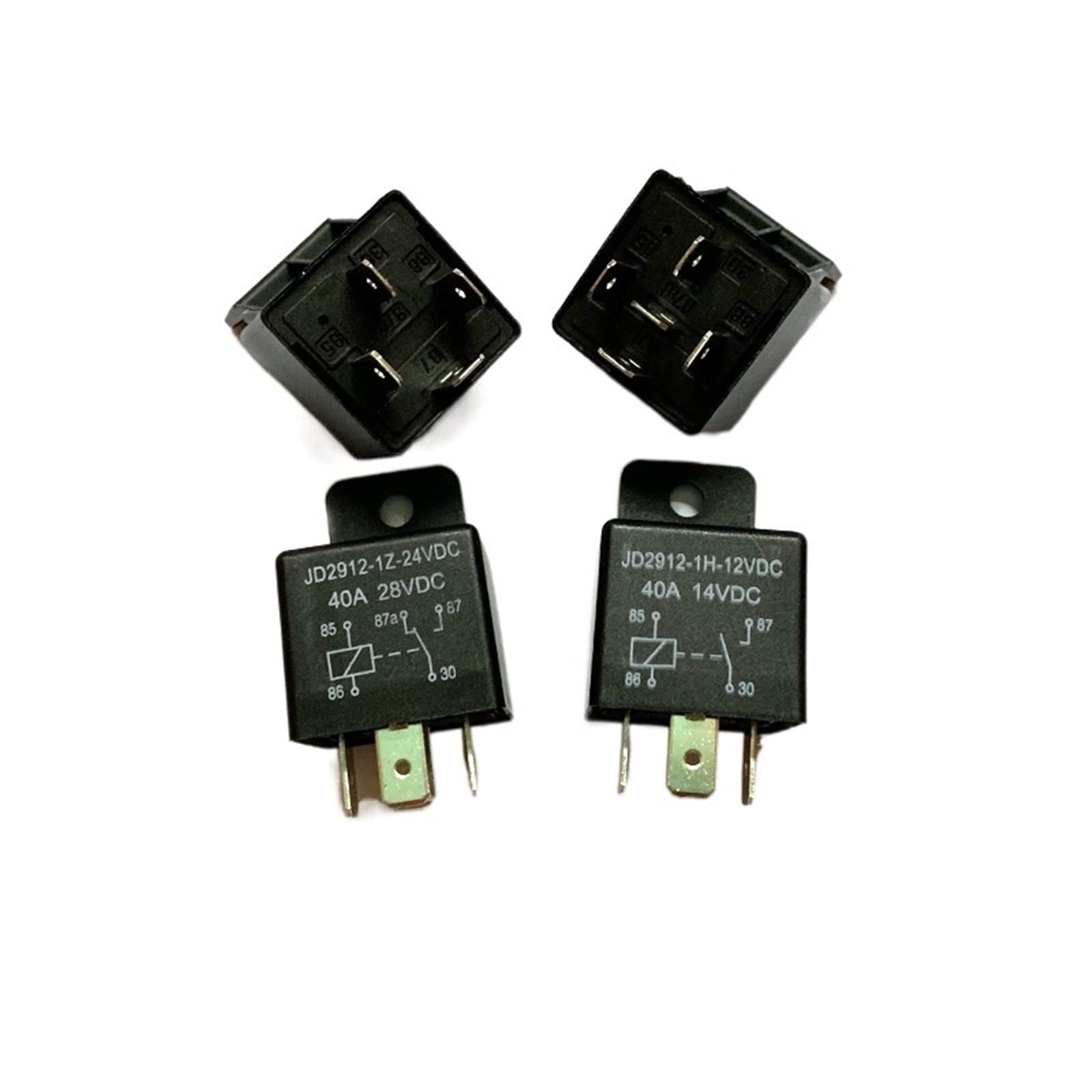 Relé de Coche Impermeable 4 Pines, 5, 40A, 12V, relés automotrices Normalmente Abiertos, CC, 24V y 28V for Aire Acondicionado con luz Frontal(5pin 24-28V 40A)