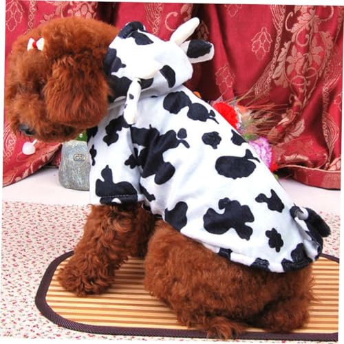 Disfraz para perro con estampado de vaca, talla M miniatura 3