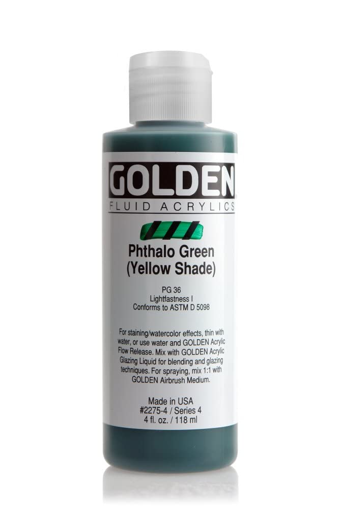 GOLDEN Fluid Acrylics, Hansa Yellow Opaque, 118 ml Bottle, Professional Acrylic Paint, Semi-Opaque — image 1