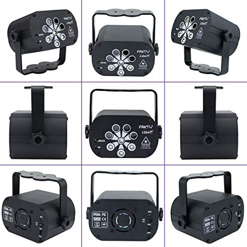 AMKI Party DJ Disco Light - Sound Activated 120 Patterns RGB Projector, USB Powered 8 Eyes Stage Light With Remote Control and Timer for Karaoke, Xmas, KTV, Bar, Party, Home Decorations - Thumbnail 7