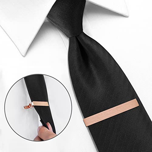 Hawson 2 Inch Tie Bar Clips For Men Rose Gold Necktie Accessories Perfect Wedding Business Gift #TOP2