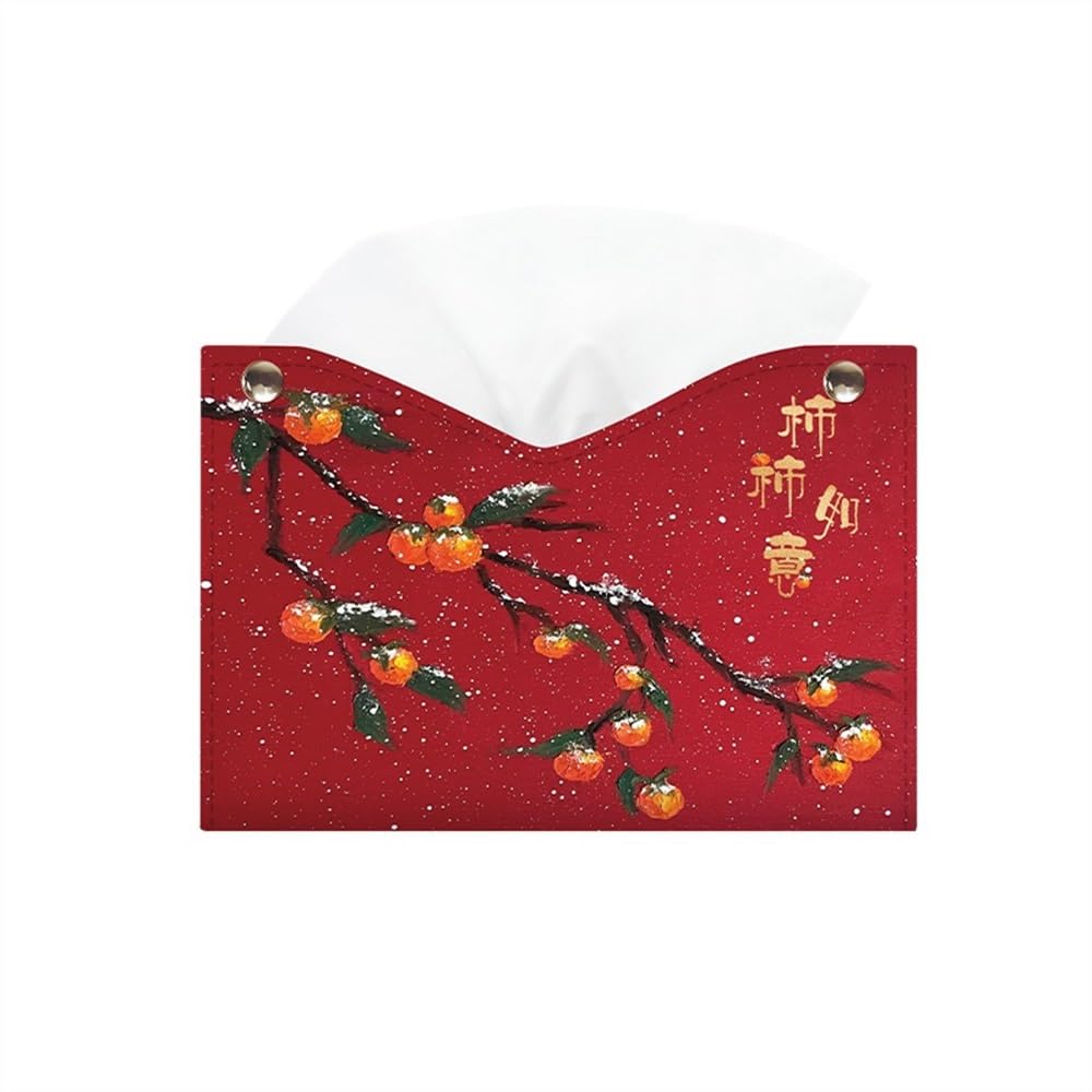 Tissue Holder Chinese Style Tissue Box Cover PU Leather Facial Dispenser Holder for Dresser Bathroom Decor Facial Box Decor