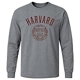 Barnesmith Harvard University Crimson Long Sleeve Adult Unisex T-Shirt, Heritage, Charcoal Heather, X-Large