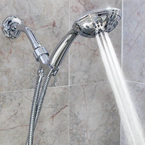 Cabezal de ducha de mano 6 funciones con manguera acero inoxidable miniatura 7