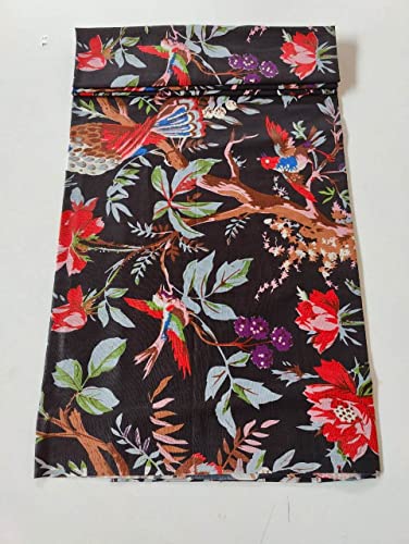 Image of Floral Printed Cotton Fabric Cloth Hand Block Print Fabric Women Material Running Jaipuri Hand Block Printed Women Dress Material Kurtis Natural 44 inch Inches Width 2.5 Meter (Pattern 33)