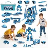 Diverses combinaisons de véhicules offrent un divertissement infini et innovant : camions, chariots élévateurs, excavatrices et autres véhicules de construction se transforment instantanément en robots impressionnants. Les enfants explorent des merveilles mécaniques en jouant des rôles, appréciant la joie d'assembler et de transformer des véhicules en robots.