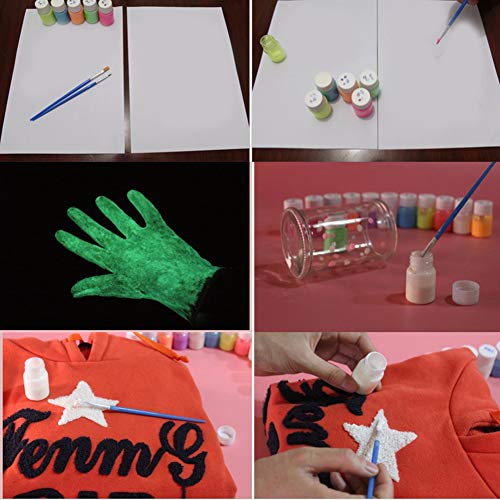 Maserfaliw Fluorescent Paint 20G Glow In Dark Fluorescent Powder Pigment Painting Nail Body Art Party Decor Green #TOP6