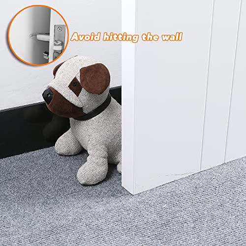 Sanlykate Fabric Decorative Door Stopper, 2.2Lb Cute Interior Animal Doorstops, Anti Collision Heavy Duty Door Stoppers For Home, Book Stopper Weighted Floor Wall Protector, Dog Gray #TOP5