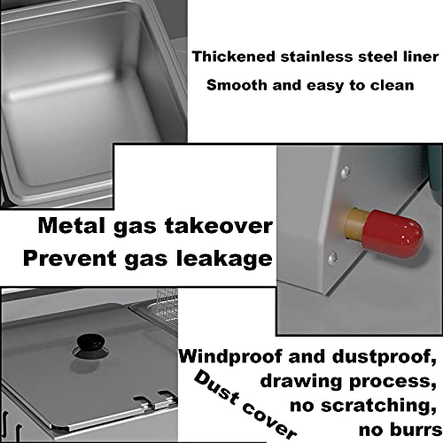 Fritadeira a gás de aço inoxidável para batatas fritas rosquinhas peixe, fritadeira comercial de gra