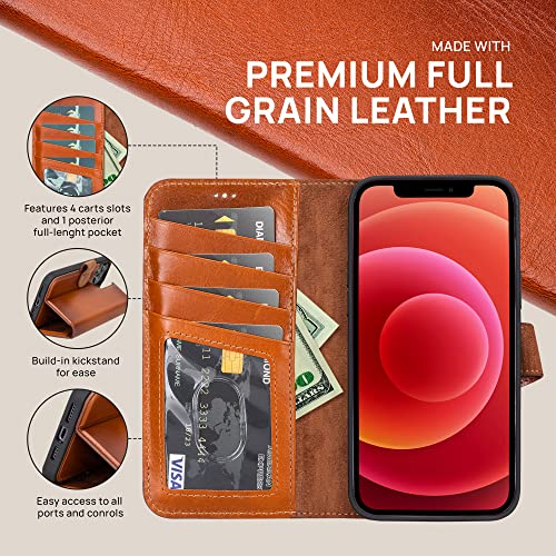 Oxa Leather 2-In-1 Wallet Case Compatible With Iphone 11 Pro | Magnetic Detachable | Shockproof | Rfid Blocking | Flip Case With Kickstand | - Rustic #TOP3