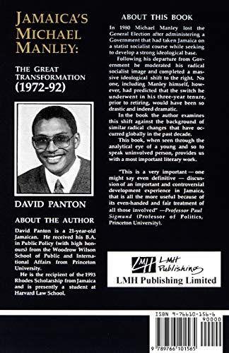 Lmh Publishers Panton, David Jamaica'S Michael Manley: The Great Transformation thumb #1