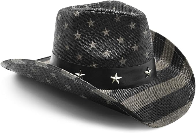 Image of Peter Grimm Straw Round Up Cowboy Hat - Stylish and Versatile Straw Hat for Men and Women - One Size