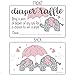 Pink Elephant Diaper Raffle Tickets (50 Count) - Girl Baby Shower Game