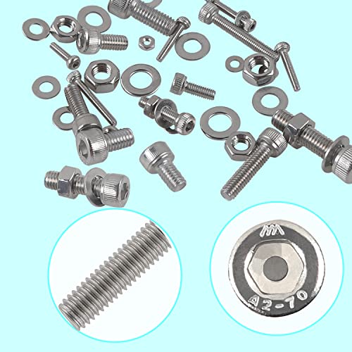 HVDHYY Nuts and Bolts set M2 M3 M4 M5 945pcs Machine Screws Nuts Washers Assortment kit 304 Stainless Steel A2-70 Hex Socket Head Cap in Transparent Assorted Box (with 4 sizes Hex Wrenches) - Image 3