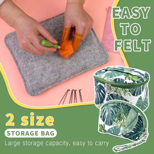 image for IMZAY 304 Pcs Needle Felting Kit, Wool Roving 50 Colors Set, Needle Fe