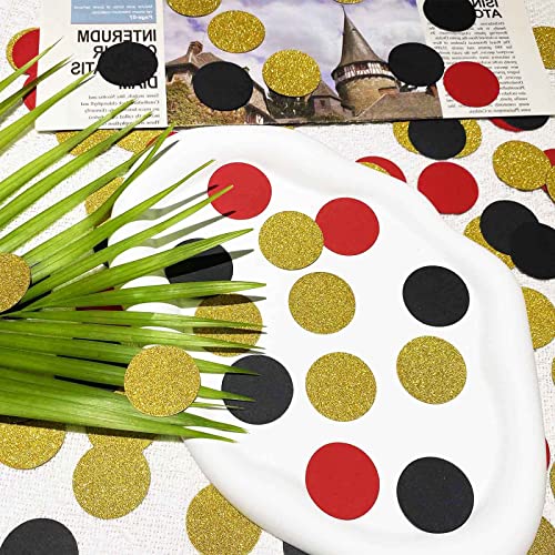 Paper Confetti Black And Gold Party Decorations 300Pcs Glitter Table Confetti 1.2”Circles |For Wedding Birthday Graduation Decor|Popper Holiday| #TOP2