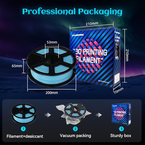 Image of FLASHFORGE Glow in The Dark Rapid PLA Filament 1.75mm, High Flow Speedy 3D Printer Filament Luminous Blue, Max 500mm /s High-Speed Printing, High Brightness and Long-Lasting Glowing Effect