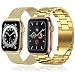 Produktbild baklon Metallarmband, 2 Stück, geeignet für Apple Watch 42/44/45/49 mm, Apple Watch Band aus Edelstahl, Mesh, Ersatzarmband für iWatch Serie Ultra, Ultra2, SE2, SE, 9 8 7 6 5 4 3 2 1, goldfarben