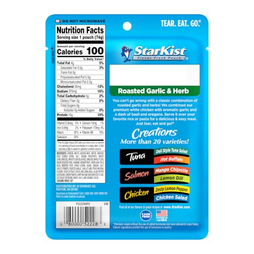 Image of StarKist Chicken Creations Roasted Garlic & Herb, 2.6oz Pouch, 1-Pack