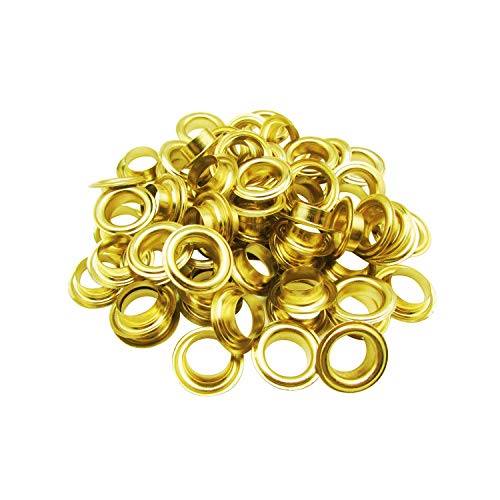 15mm Gold Eyelets & Washers - Pack of 100 Eyelets & Washers