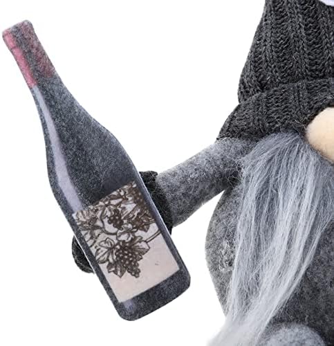 URMAGIC Coffee Gnomes Plush Decor,Coffee Bar Gnome Decoration,13 Inch Christmas Plush Gnomes Holding Wine Cup and Wine Bottle,10 Inch Coffee Collectible Figurines,Handmade Xmas Swedish Tomte Doll